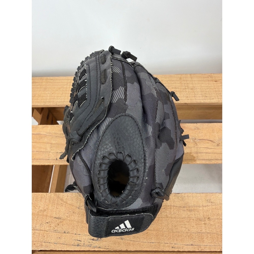 Adidas Eazy Close Youth Baseball Glove 10 Inch Black Grey Camo LHT